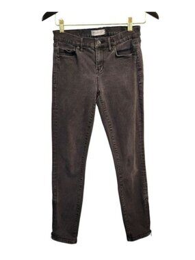 Madewell | Mid Rise Ankle Zipper Skinny Jeans Charcoal Gray Black Wash
